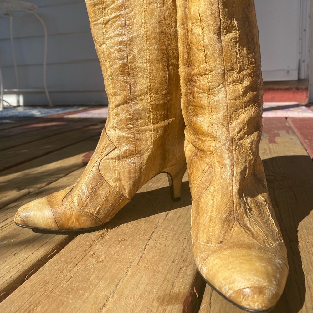 Vintage, snakeskin boots.